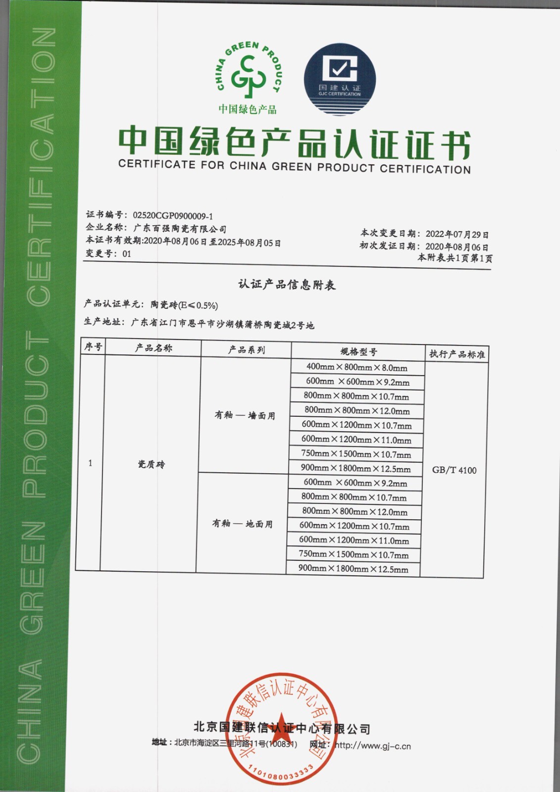 中国绿色产品认证2